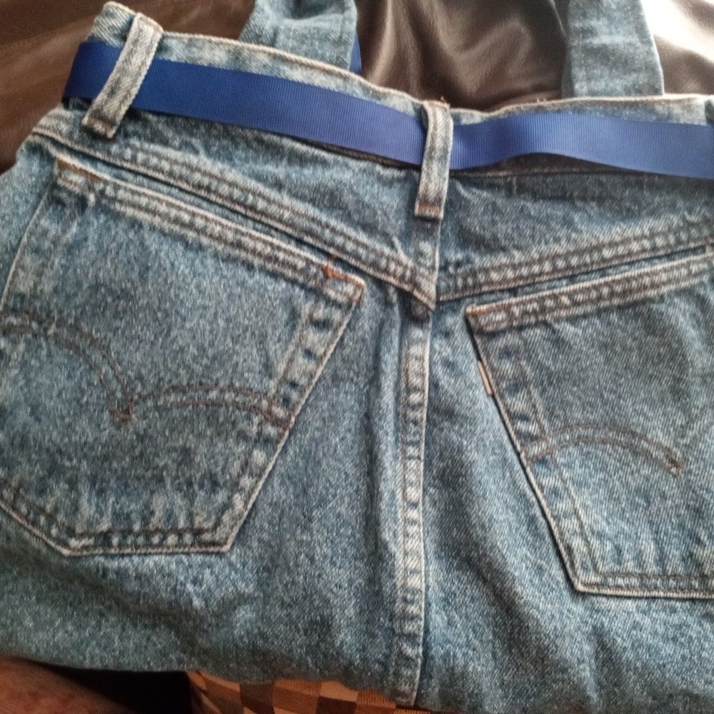 Homemade jean bag.